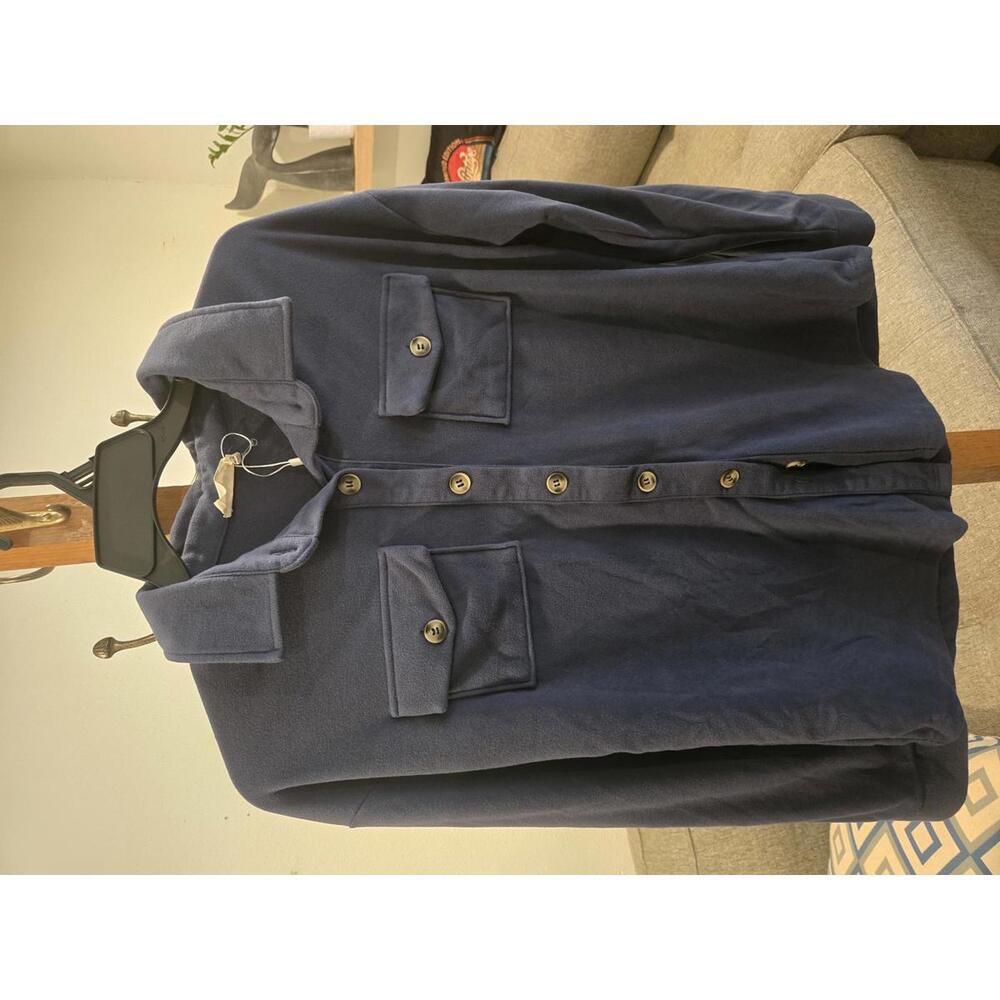 Ninexis Navy Blue Button-Up Long Sleeve Shirt